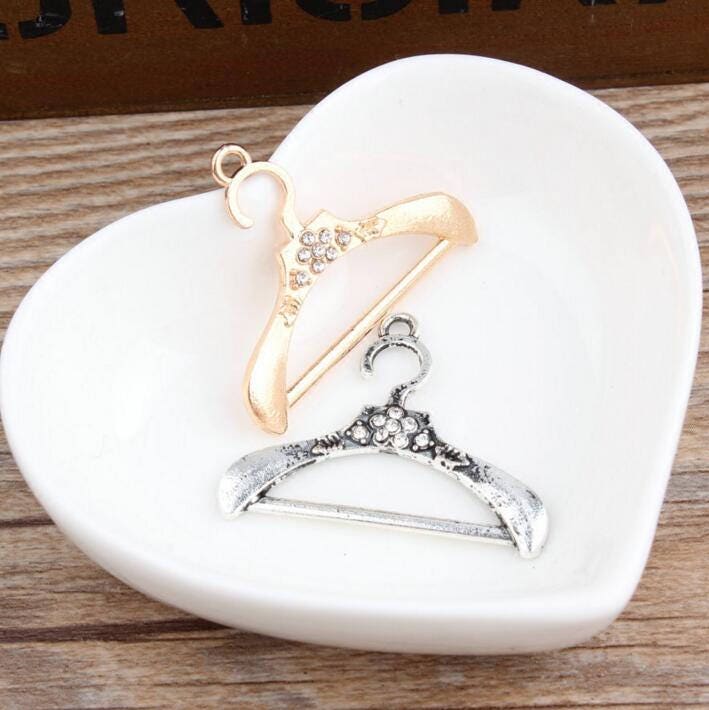 10Pcs Kleiderständer Mit Diamantgeformten Verzierten Charmen, Color Oil Drop Metal Diy Schmuck Rose Gold Alloy Charm, Armband-Findings 30x37mm von loverdiy