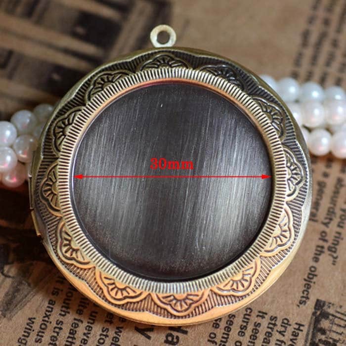 5 Stück 45mm | Inneres Pad 30mm Runde Carve Flower Big Blank Foto Medaillon, Bronze Compact, Fotorahmen Medaillon Charm Anhänger, Geätzte von loverdiy