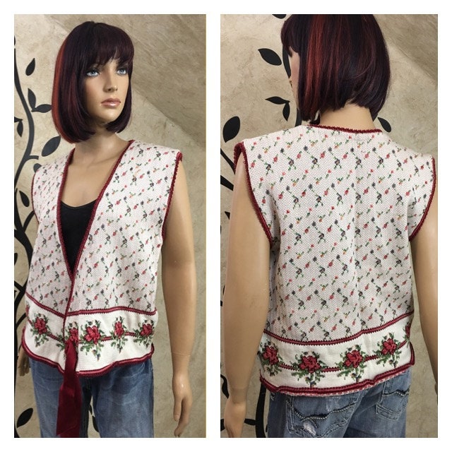 Urlaub Weste, Niedliche Damen Christmas Sweater, Floral Pullover, Größe Große Pullunder, Hässlich Sweater von loverleesdesigns