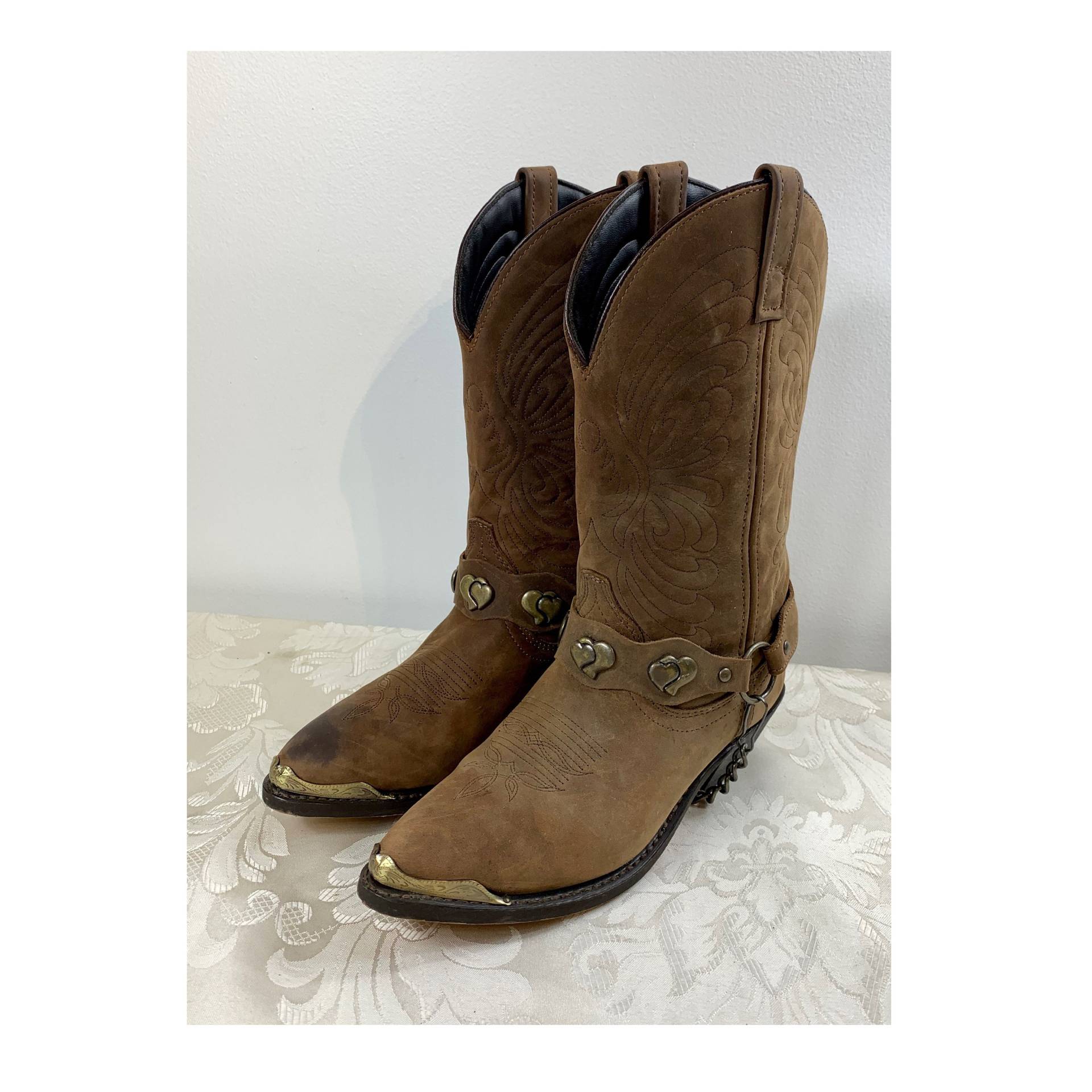 Women Es Cowgirl Stiefel, Brown Lederstiefel, Damengröße 6, 5 Schuhe, Cowboystiefel Der Damen, 6 1/2 Stiefel von loverleesdesigns