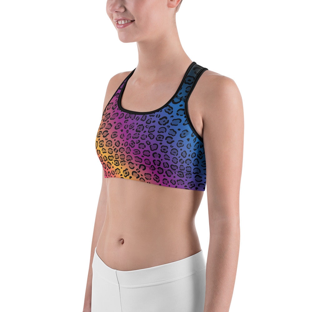 Leopardenmuster Sport- Bh - Feuchtigkeitsableitendes Workout Top von lovexy