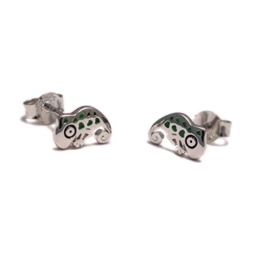 Loveyourdiamonds Süße Chamäleon Ohrstecker aus 925 Sterling Silber für Kinder von loveyourdiamonds