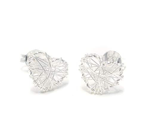 Drahtherz Ohrstecker aus Sterling Silber von loveyourdiamonds