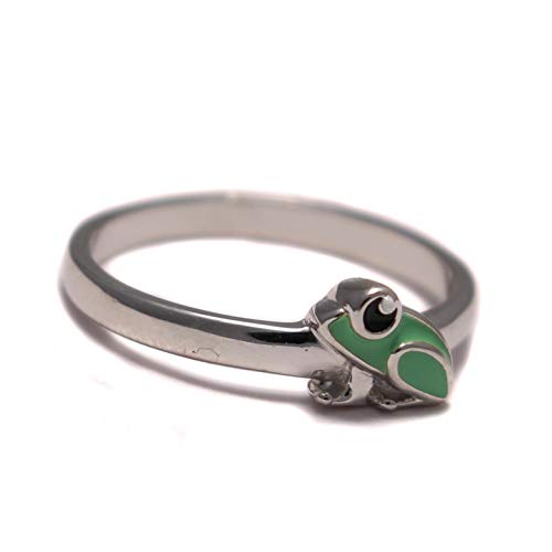 Frosch Kinder Ring süß grün, Kinderring 925 Sterling Silber, Amphibien Mädchen Schmuck, Tier Zoo Silberring nickelfrei von loveyourdiamonds