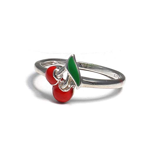 loveyourdiamonds Kinderring mit roten Kirschen aus 925 Sterling Silber (50 (15.9)) von loveyourdiamonds