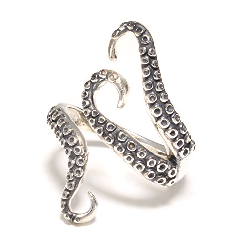 loveyourdiamonds Kraken-Ring aus 925 Sterling Silber, Tentakel Ring (56 (17.8)) von loveyourdiamonds