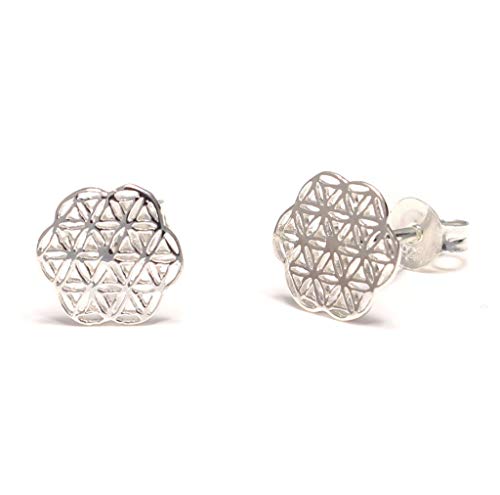 Loveyourdiamonds Silberne Lebensblume Ohrstecker aus 925 Sterling Silber von loveyourdiamonds