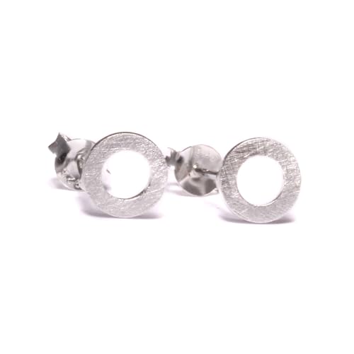 Mattierte Donut Kreis Ohrstecker aus 925 Sterling Silber Mattierte Donut Kreis Ohrstecker aus 925 Sterling Silber von loveyourdiamonds