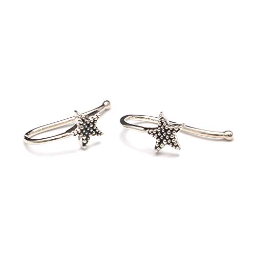 Loveyourdiamonds Stern Ohrclip oxidiert aus 925 Sterling Silber von loveyourdiamonds