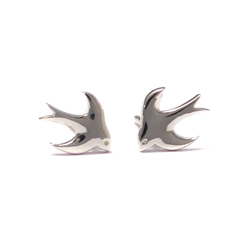 Loveyourdiamonds Schwalben Ohrstecker aus 925 Sterling Silber matt oder glänzend, Vogel Ohrringe von loveyourdiamonds