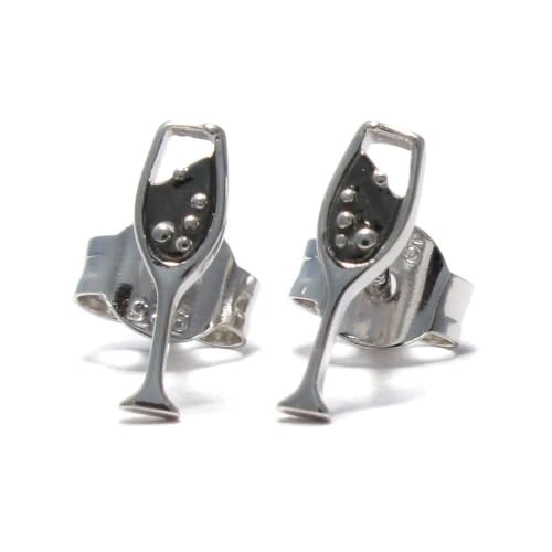 Sektglas Ohrstecker aus recyceltem 925 Sterling Silber Sektglas Ohrstecker aus recyceltem 925 Sterling Silber von loveyourdiamonds