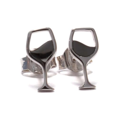 Weinglas Ohrstecker aus recyceltem 925 Sterling Silber Weinglas Ohrstecker aus recyceltem 925 Sterling Silber von loveyourdiamonds