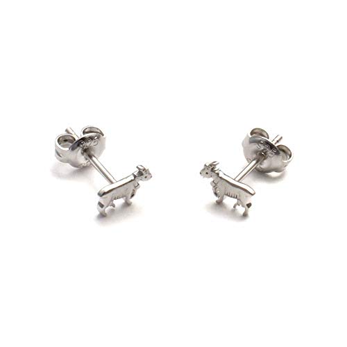 Ziege Ohrstecker echt Silber, 925 Ohrstecker nickelfrei, Ziege Ohrringe, Geschenk Tier Liebhaber, Damen und Herren Ohrstecker von loveyourdiamonds