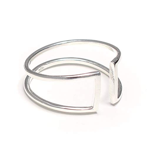 loveyourdiamonds Silberner Doppelring in Runenform aus 925 Sterling Silber (57 (18.1)) von loveyourdiamonds