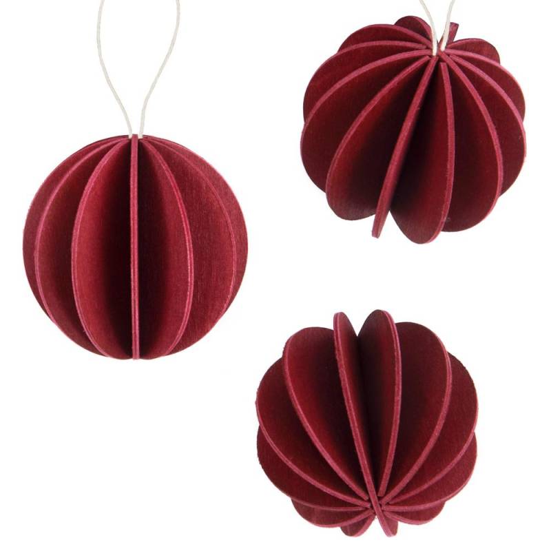 Holzdekoration Modell: Baubles 8cm (3er-Pack) von lovi