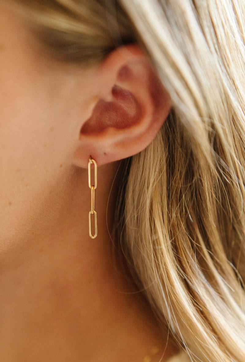 14K Gold Filled Kettenohrringe - Papierclip-Ohrringe 14K Gold Filled Kettenohrringe - Papierclip-Ohrringe von loweandcojewelry