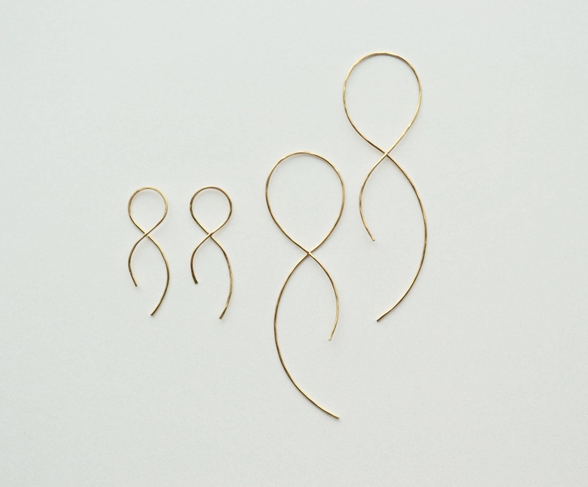 14K Gold Filled Threader Ohrringe Offene Creolen Aus Gedrehtem Draht von loweandcojewelry