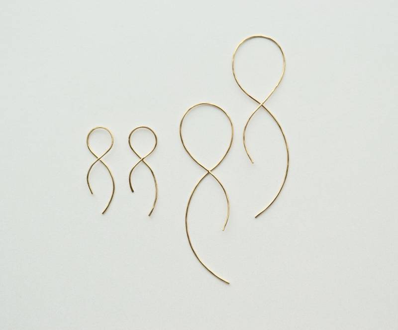 14K Gold Filled Threader Ohrringe Offene Creolen Aus Gedrehtem Draht von loweandcojewelry