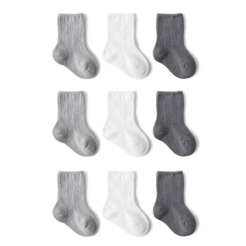 loyboon Kleinkind Baby Socken Unisex Neugeborenes Baby Crew Baumwolle Socken für Säugling Jungen Mädchen Socken 0-6 Monate 6-12 Monate von loyboon