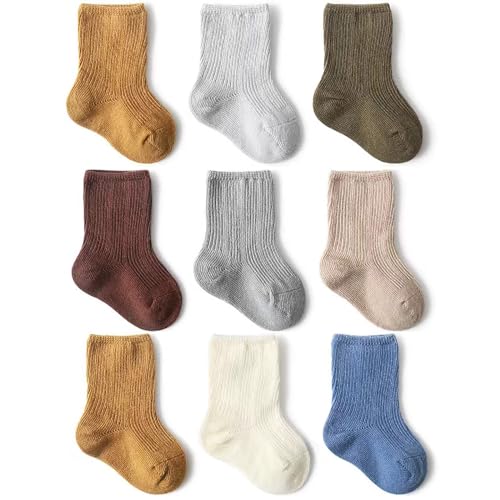 loyboon Kleinkind Baby Socken Unisex Neugeborenes Baby Crew Baumwolle Socken für Säugling Jungen Mädchen Socken 0-6 Monate 6-12 Monate von loyboon