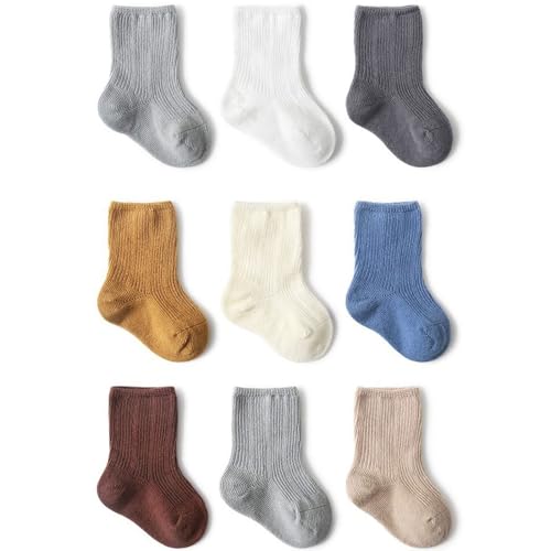 loyboon Kleinkind Baby Socken Unisex Neugeborenes Baby Crew Baumwolle Socken für Säugling Jungen Mädchen Socken 0-6 Monate 6-12 Monate von loyboon