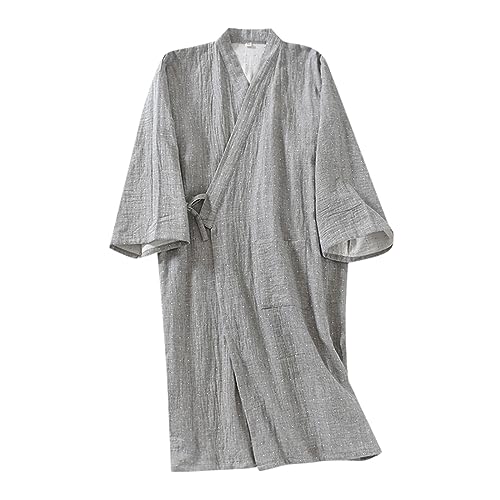 Bademäntel Für Herren Schnelltrocknend Dünner Weich Baumwolle Morgenmantel Saunamantel Hautfreundlich Schwarz Elegant Leicht Nachtwäsche Bademantel Lang Große Größen Reisebademantel Kimono Robe von lozssnigzi