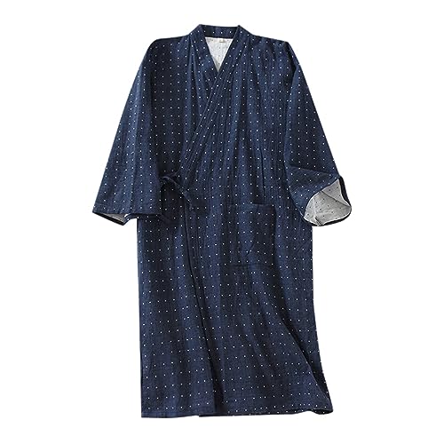 Bademäntel Für Herren Schnelltrocknend Dünner Weich Baumwolle Morgenmantel Saunamantel Hautfreundlich Schwarz Elegant Leicht Nachtwäsche Bademantel Lang Große Größen Reisebademantel Kimono Robe von lozssnigzi