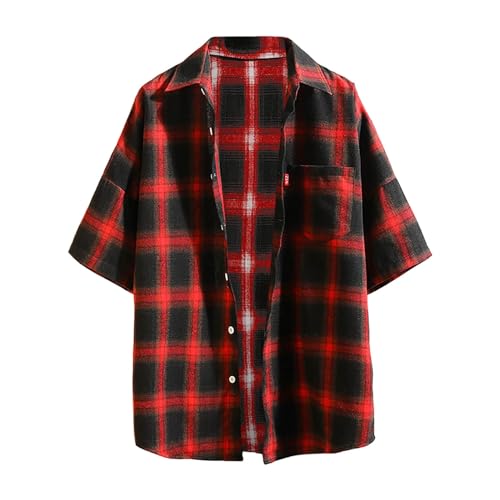 Hemd Herren Kurzarm, Kariertes Freizeithemden 3XL Trachtenhemd Button Down Freizeithemd Regular Fit karo Shirt Kurzarm Karohemd Comfort Sommerhemd Herrenhemd Mit Brusttasche Overshirt Hemd Herren Kurzarm, Kariertes Freizeithemden 3XL Trachtenhemd Button Down Freizeithemd Regular Fit karo Shirt Kurzarm Karohemd Comfort Sommerhemd Herrenhemd Mit Brusttasche Overshirt von lozssnigzi