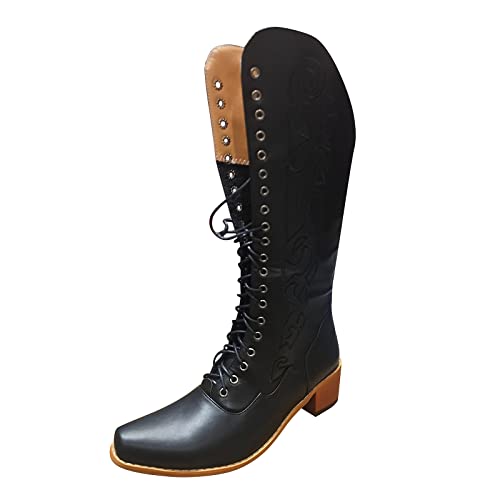 Hohe Stiefel Damen Mit Absatz Stiefel Echtleder Lederstiefel Kniehohe Weiter Schaft Stiefeletten Herbst Boots Gefüttert Langschaftstiefel Für Dicke Waden Weitschaftstiefel Reitstiefel Plateau von lozssnigzi