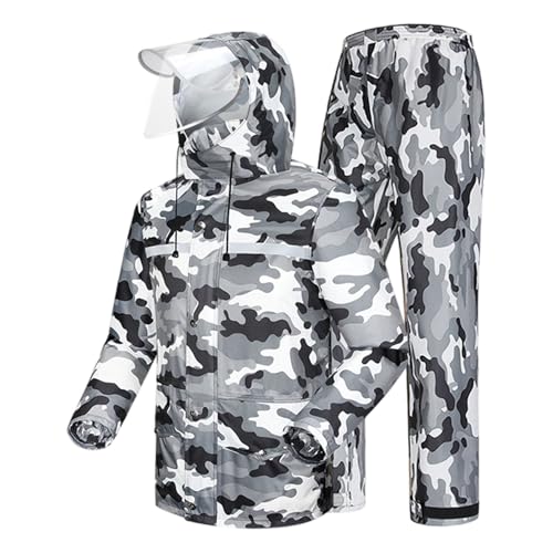Regenanzug Herren Damen, Wasserdicht Regenbekleidung 2 Teilig Reflektierend Regenanzug Regenjacke Und Regenhose Outdoor Multifunktional Regenkombi, Für Wandern Fahrrad Motorrad Angeln, L-4XL von lozssnigzi