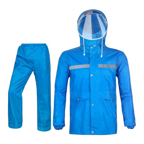 Regenanzug Herren Damen, Wasserdicht Regenbekleidung 2 Teilig Reflektierend Regenanzug Regenjacke Und Regenhose Outdoor Multifunktional Regenkombi, Für Wandern Fahrrad Motorrad Angeln, L-4XL von lozssnigzi
