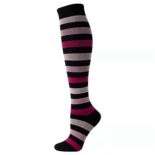 Stützstrümpfe Damen Flug Kompressionsstrümpfe Radsport Kompressionssocken Sport Kniestrümpfe Starke Fein Flache Naht Kompressions-Socken Alltag Stützstrümpfe Klasse 2 Thrombosestrümpfe Reisestrümpfe von lozssnigzi