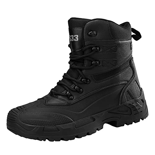 lozssnigzi Kampfstiefel Herren, Halbhoch Taktische Stiefel Wasserdicht Kampfstiefel Mit Reißverschluss Atmungsaktive Einsatzstiefel Outdoor Military Boots Wanderschuhe Bergstiefel, Schwarz, 43 von lozssnigzi