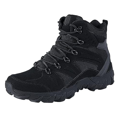 lozssnigzi Stiefeletten Herren, Halbhoch Taktische Stiefel Wasserdicht Kampfstiefel Mit Reißverschluss Atmungsaktive Einsatzstiefel Outdoor Military Boots Wanderschuhe Bergstiefel, Schwarz, 39 von lozssnigzi