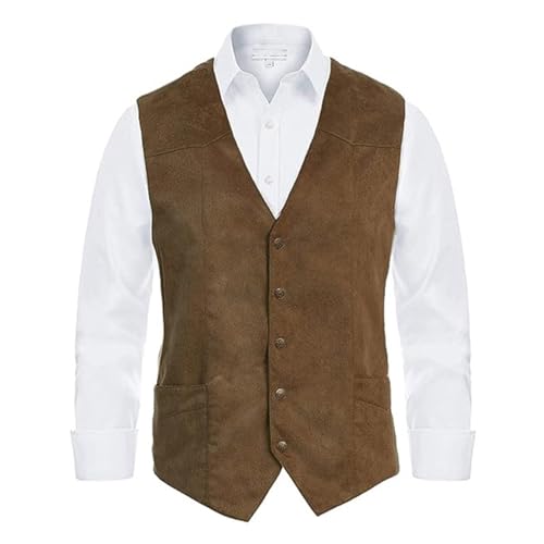lozssnigzi Trachten Weste Männer, V Ausschnitt Regular Fit Lodenweste Große Größen Hochzeit Trachtenweste Lodengilet Vintage Trachtengilet Grau Anzugweste von lozssnigzi