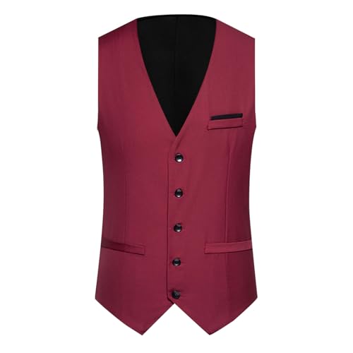 lozssnigzi Trachtenweste Herren, Grau Vintage Lodenweste Regular Fit Trachtenweste Große Größen Anzugweste Hochzeit Trachtengilet V Ausschnitt Lodengilet von lozssnigzi