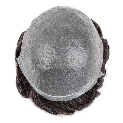 0,03 mm HD Poly Thin Skin Natürlicher Haaransatz Echthaar-Toupet for Männer Ersatzsystem Parrucca(7x9) von lskdnrufh