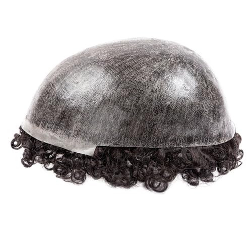 0,1 mm Injektion Vollhaut Männerhaar Afro Curly Toupet for Männer Prothese 6mm Curly Human Hair Perücken Parrucca(6x8) von lskdnrufh