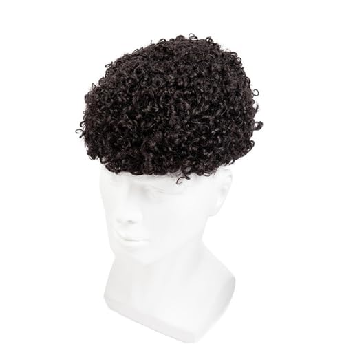 0,12 mm Injektion Vollhautbasis Männerhaare 10 mm Afro Curly Toupet for Männer Prothese Indisches Menschenhaar Parrucca(6x9) von lskdnrufh