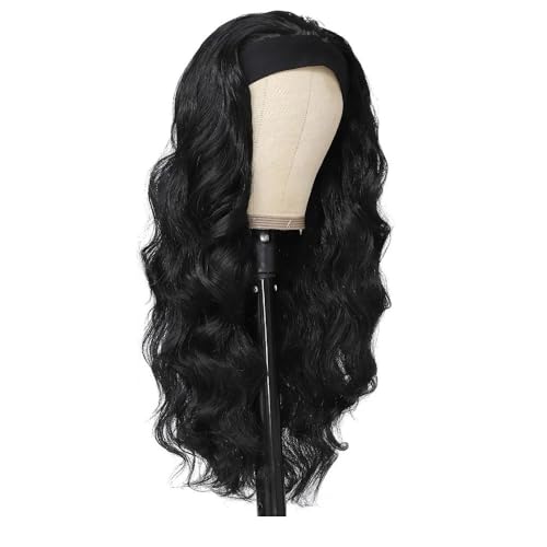 10-32 Zoll Body Wave Stirnband Echthaar Perücke Stirnband Remy Echthaar Perücken for Frauen Haar Extensions(24inch) von lskdnrufh