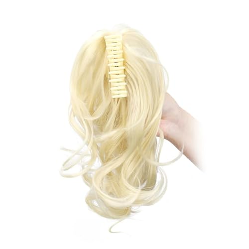 12 Zoll Synthetischer Pferdeschwanz, Krallenclip, Pferdeschwanzverlängerung, Kurzer, Lockiger Pferdeschwanz, Damen-Haarspange For Frauen Haar Extensions(Blonde) von lskdnrufh