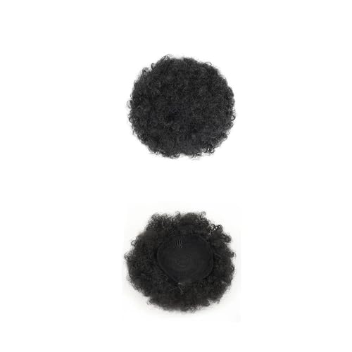 2 Stück Synthetischer Afro-Puff-Pferdeschwanz mit Kordelzug for Frauen, 10,2 cm, kleine Haarknoten, verworrenes lockiges Haar, Donut-Chignon Haar Extensions von lskdnrufh