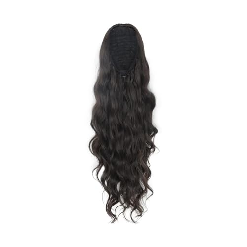 26" Synthetische Verlängerung for Frauen, lang, gewellt, Pferdeschwanz-Verlängerungen, Kordelzug, Pferdeschwanz for Anklipsen, Haarteil Haar Extensions(Black) von lskdnrufh