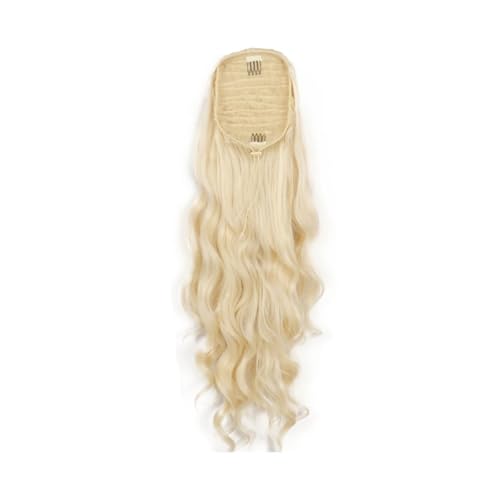 26" Synthetische Verlängerung for Frauen, lang, gewellt, Pferdeschwanz-Verlängerungen, Kordelzug, Pferdeschwanz for Anklipsen, Haarteil Haar Extensions(Blonde) von lskdnrufh