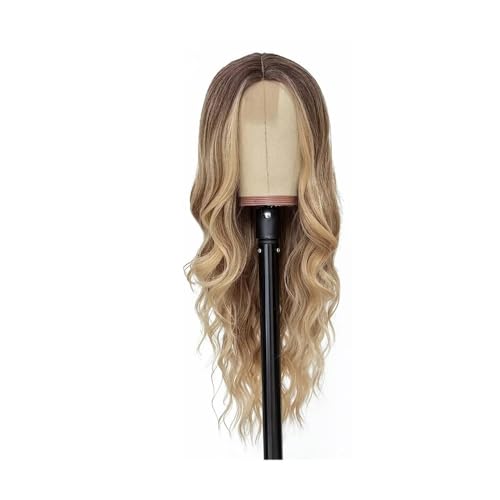 26 Zoll synthetische lange Spitze Ombre Blonde gewellte Perücke for Frauen lockig for den Alltag Haar Extensions von lskdnrufh
