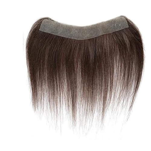 6inches Männer PU V Loop Front Toupet Haaransatz Perücken Remy Haar Ersatz gerade Haarteil Parrucca(Brown,1.5X16 cm) von lskdnrufh