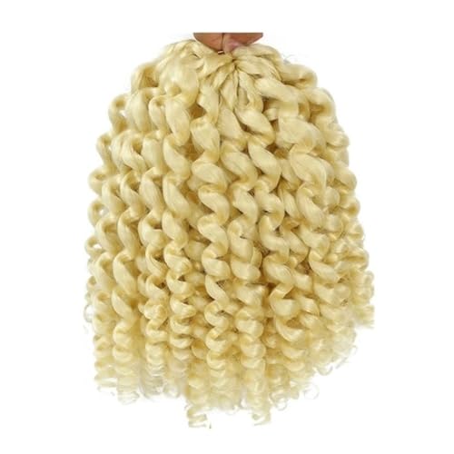 8 Zoll jamaikanische Bounce-Häkelperücken, lockiges Flechthaar for schwarze Frauen, 3 Stück Haar Extensions(Blonde) von lskdnrufh