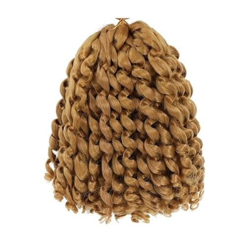 8 Zoll jamaikanische Bounce-Häkelperücken, lockiges Flechthaar for schwarze Frauen, 3 Stück Haar Extensions(Dark blonde) von lskdnrufh
