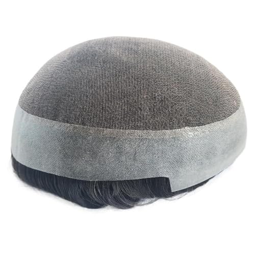 Australien Toupet Echthaar for Männer Schweizer Spitzenoberteil mit PU-Haut um atmungsaktive männliche Haarprothese Parrucca(7x9) von lskdnrufh