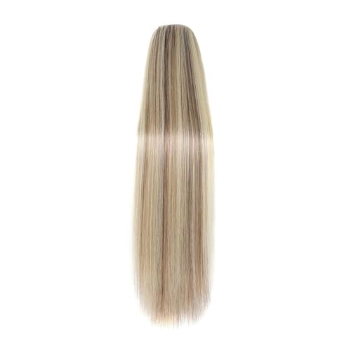 Gesundheit Lange blonde Pferdeschwanz-Extensions mit Kordelzug, gerader Clip in Haarverlängerung for Frauen, synthetisches Haarteil Körperpflege(20inch) von lskdnrufh